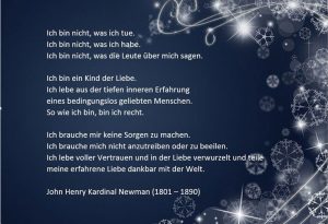 Schöner Spruch von Newman zu Weihnachten 2019